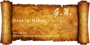 Gierig Mikes névjegykártya